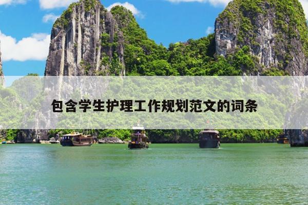 包含学生护理工作规划范文的词条