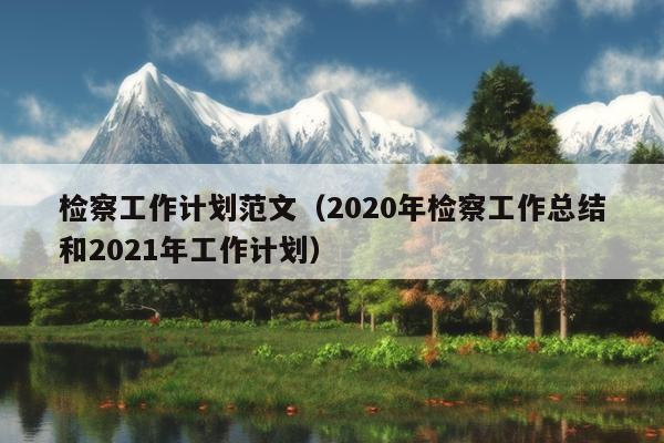 检察工作计划范文(2020年检察工作总结和2021年工作计划)