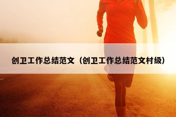 创卫工作总结范文(创卫工作总结范文村级)