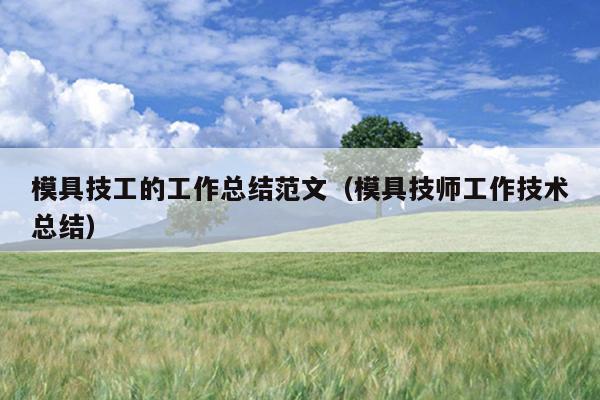 模具技工的工作总结范文(模具技师工作技术总结)