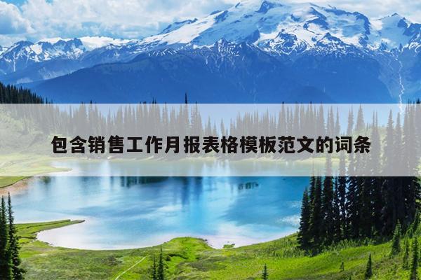 包含销售工作月报表格模板范文的词条