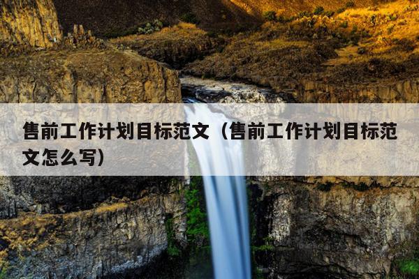 售前工作计划目标范文(售前工作计划目标范文怎么写)