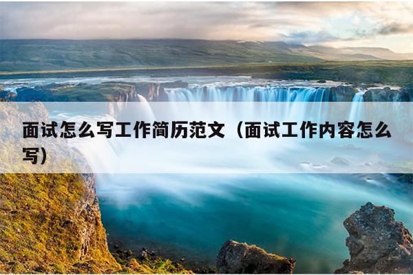 面试怎么写工作简历范文(面试工作内容怎么写)