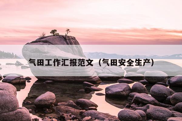 气田工作汇报范文(气田安全生产)