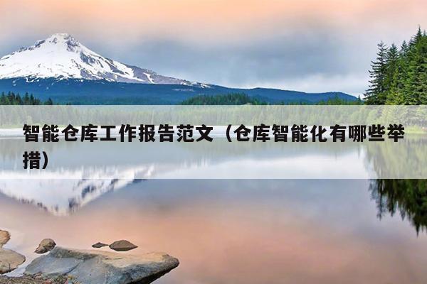 智能仓库工作报告范文(仓库智能化有哪些举措)