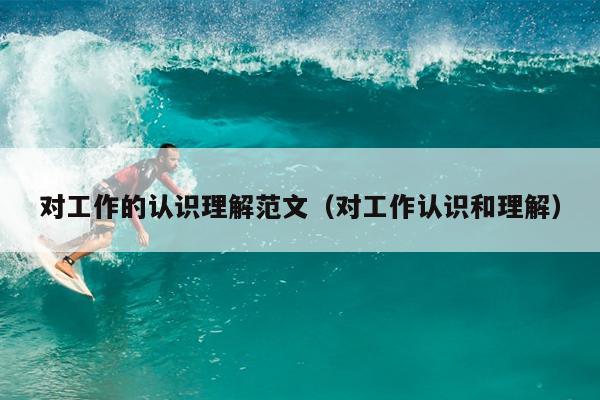 对工作的认识理解范文(对工作认识和理解)