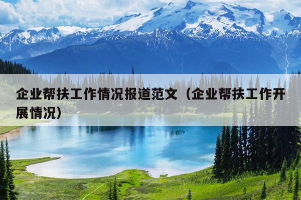 企业帮扶工作情况报道范文(企业帮扶工作开展情况)