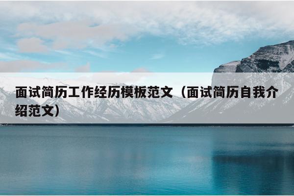 面试简历工作经历模板范文(面试简历自我介绍范文)