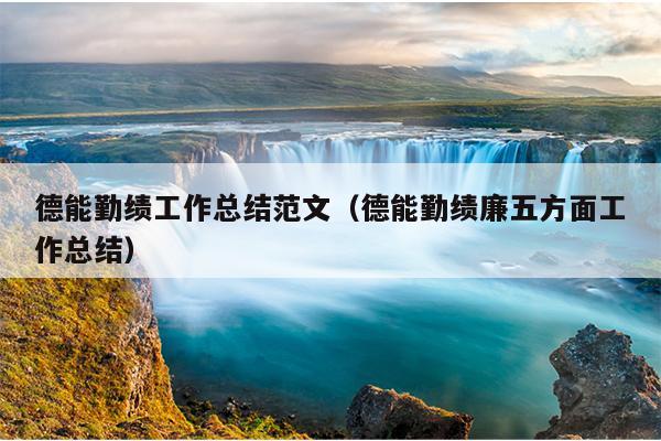 德能勤绩工作总结范文(德能勤绩廉五方面工作总结)