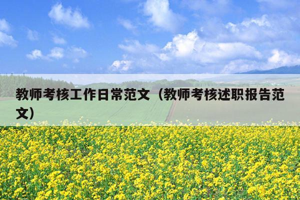 教师考核工作日常范文(教师考核述职报告范文)