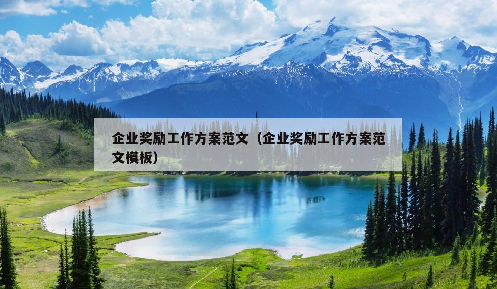 企业奖励工作方案范文(企业奖励工作方案范文模板)