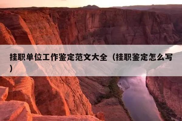 挂职单位工作鉴定范文大全(挂职鉴定怎么写)