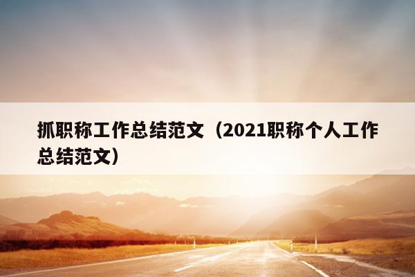 抓职称工作总结范文(2021职称个人工作总结范文)