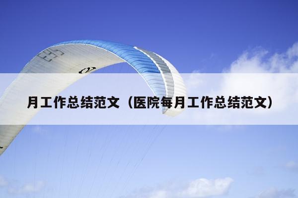月工作总结范文(医院每月工作总结范文)