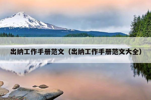 出纳工作手册范文(出纳工作手册范文大全)