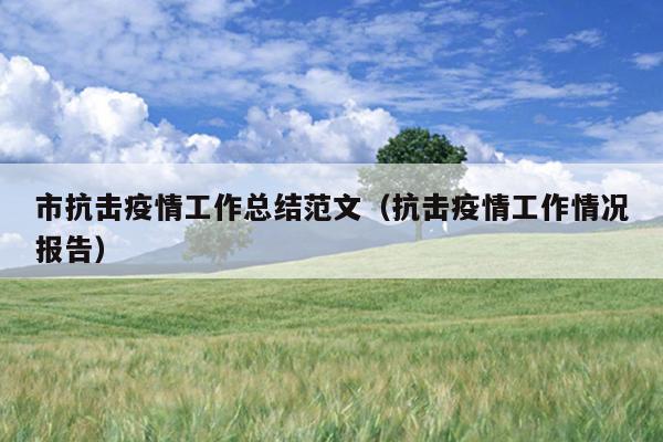 市抗击疫情工作总结范文(抗击疫情工作情况报告)