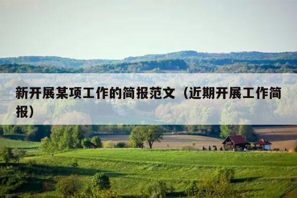 新开展某项工作的简报范文(近期开展工作简报)