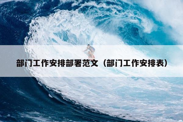 部门工作安排部署范文(部门工作安排表)