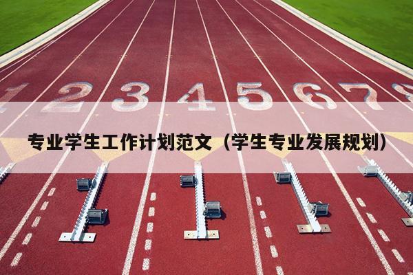 专业学生工作计划范文(学生专业发展规划)