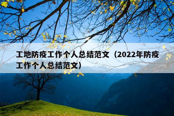 工地防疫工作个人总结范文(2022年防疫工作个人总结范文)