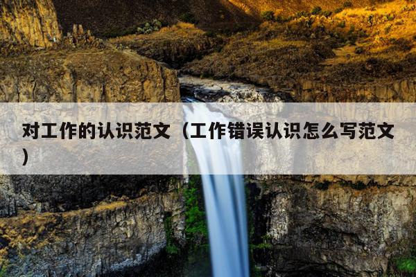 对工作的认识范文(工作错误认识怎么写范文)