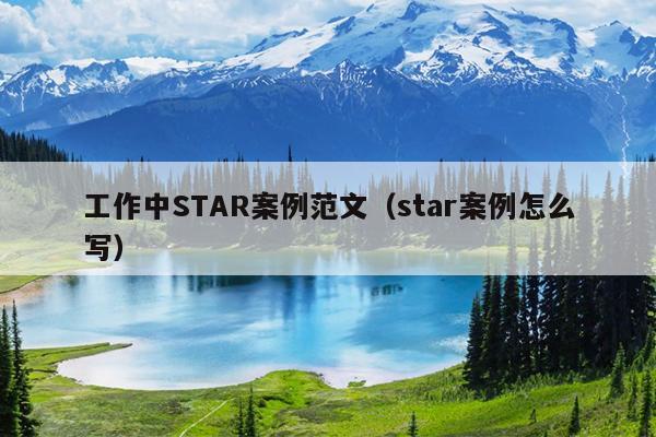 工作中STAR案例范文(star案例怎么写)