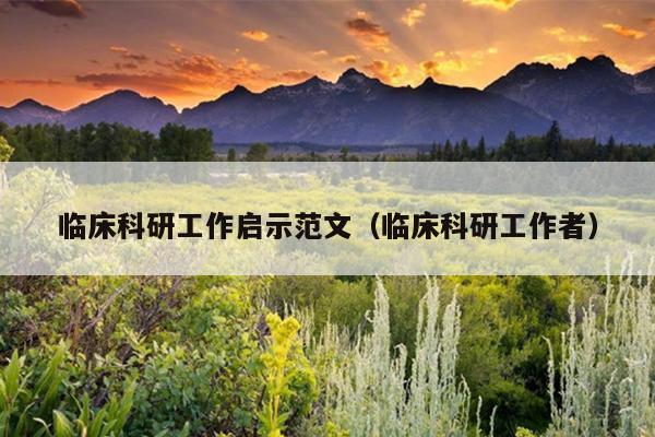 临床科研工作启示范文(临床科研工作者)