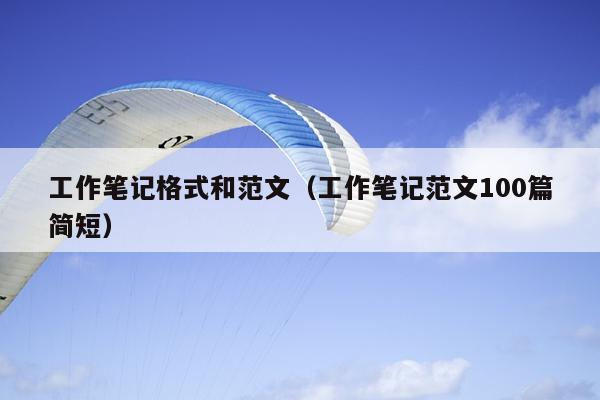 工作笔记格式和范文(工作笔记范文100篇简短)