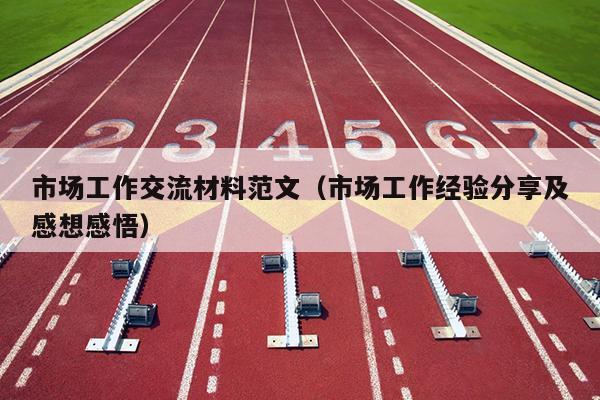 市场工作交流材料范文(市场工作经验分享及感想感悟)