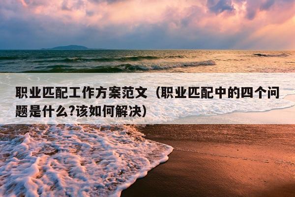 职业匹配工作方案范文(职业匹配中的四个问题是什么?该如何解决)