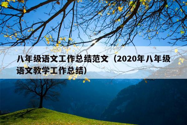 八年级语文工作总结范文(2020年八年级语文教学工作总结)