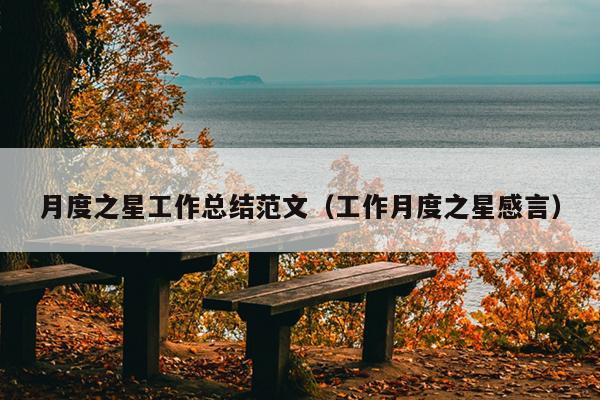 月度之星工作总结范文(工作月度之星感言)