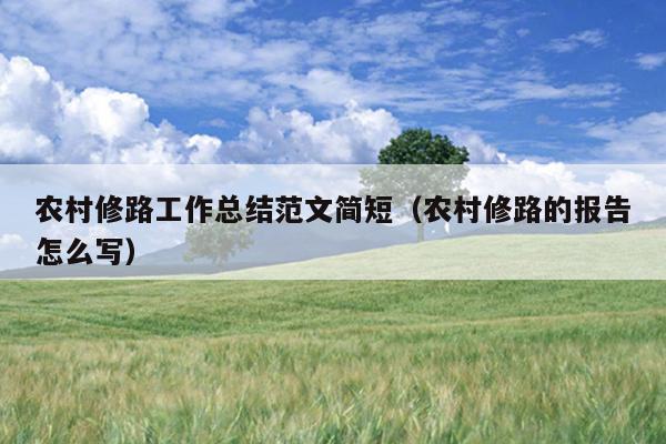 农村修路工作总结范文简短(农村修路的报告怎么写)
