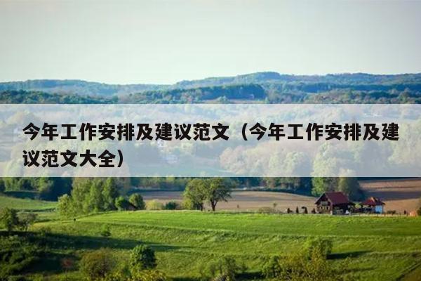 今年工作安排及建议范文(今年工作安排及建议范文大全)