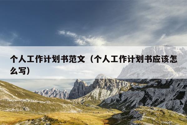 个人工作计划书范文(个人工作计划书应该怎么写)