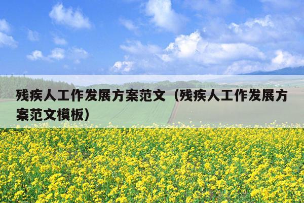 残疾人工作发展方案范文(残疾人工作发展方案范文模板)