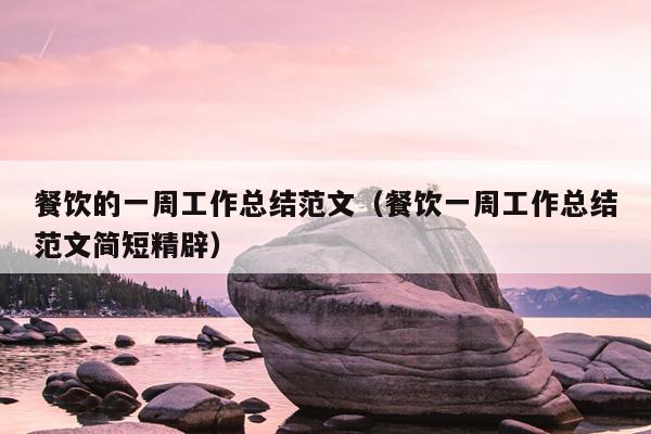 餐饮的一周工作总结范文(餐饮一周工作总结范文简短精辟)