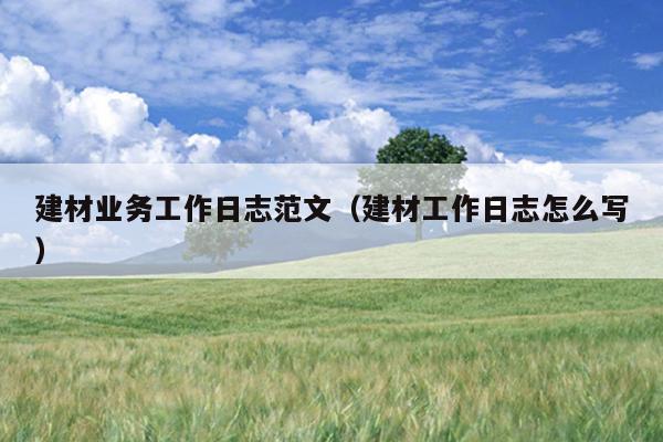 建材业务工作日志范文(建材工作日志怎么写)