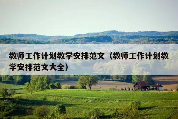 教师工作计划教学安排范文(教师工作计划教学安排范文大全)