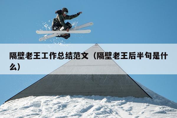 隔壁老王工作总结范文(隔壁老王后半句是什么)