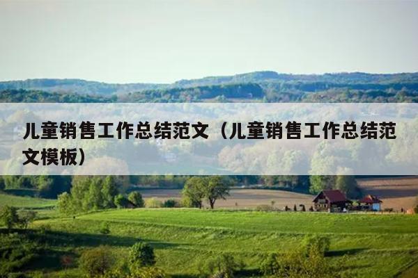 儿童销售工作总结范文(儿童销售工作总结范文模板)