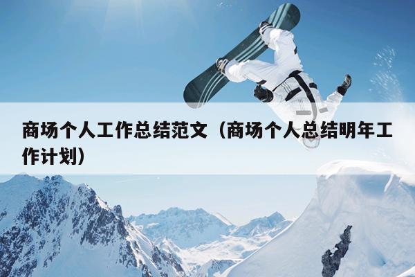 商场个人工作总结范文(商场个人总结明年工作计划)