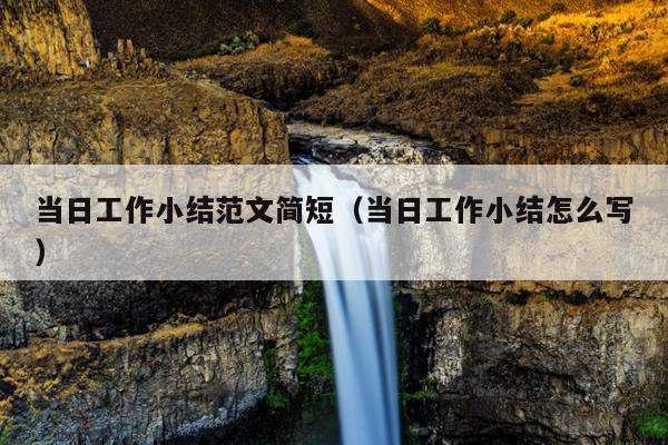 当日工作小结范文简短(当日工作小结怎么写)