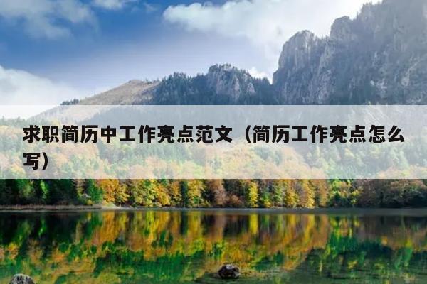 求职简历中工作亮点范文(简历工作亮点怎么写)