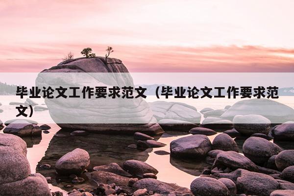 毕业论文工作要求范文(毕业论文工作要求范文)