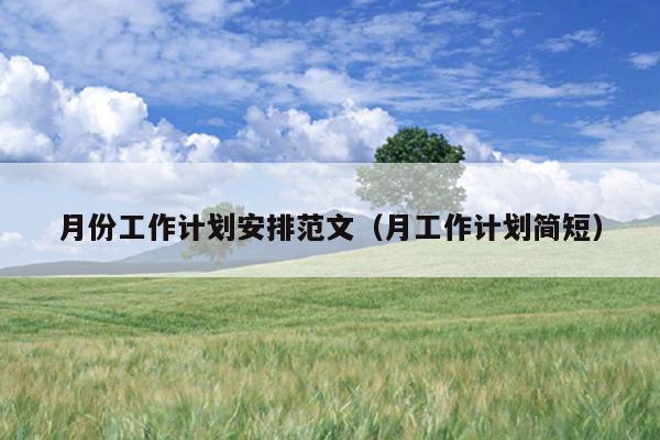 月份工作计划安排范文(月工作计划简短)