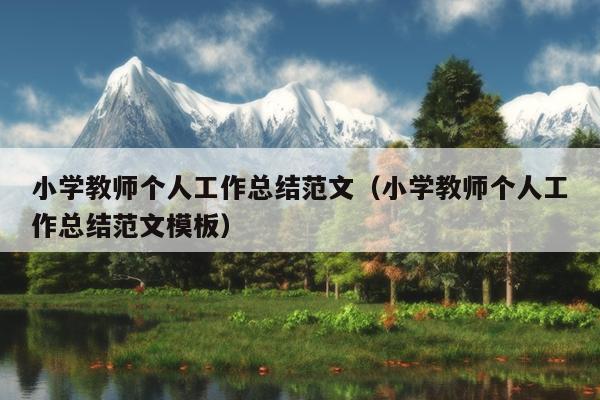 小学教师个人工作总结范文(小学教师个人工作总结范文模板)