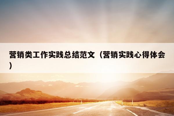 营销类工作实践总结范文(营销实践心得体会)