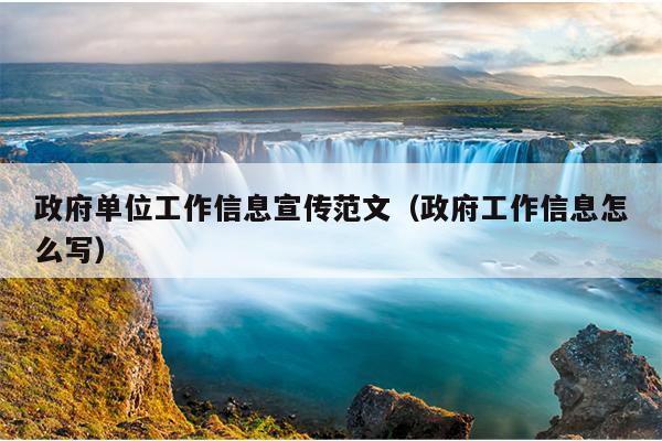 政府单位工作信息宣传范文(政府工作信息怎么写)