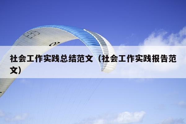 社会工作实践总结范文(社会工作实践报告范文)